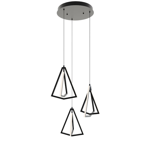 Afx Gianna Three Pendant, 3000K 120V, Black GNAP15L30D1BKRND3 - main